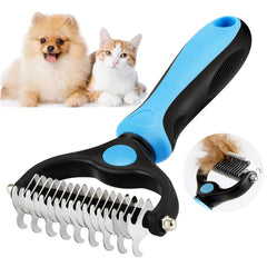 💙 Brosse de toilettage en acier inoxydable pour chien – Soin, douceur et brillance