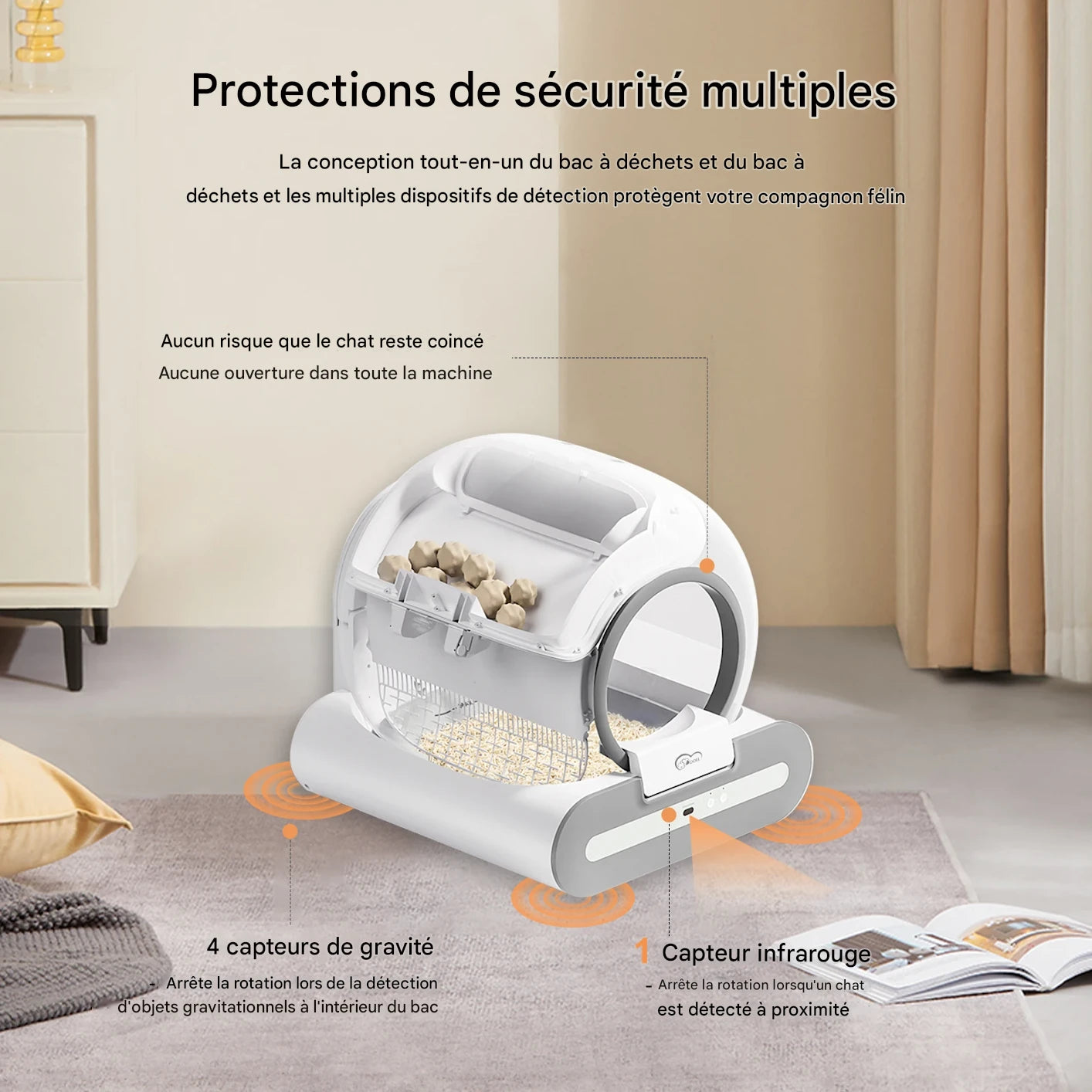 DOEL Ti+ – Litière autonettoyante connectée pour chat