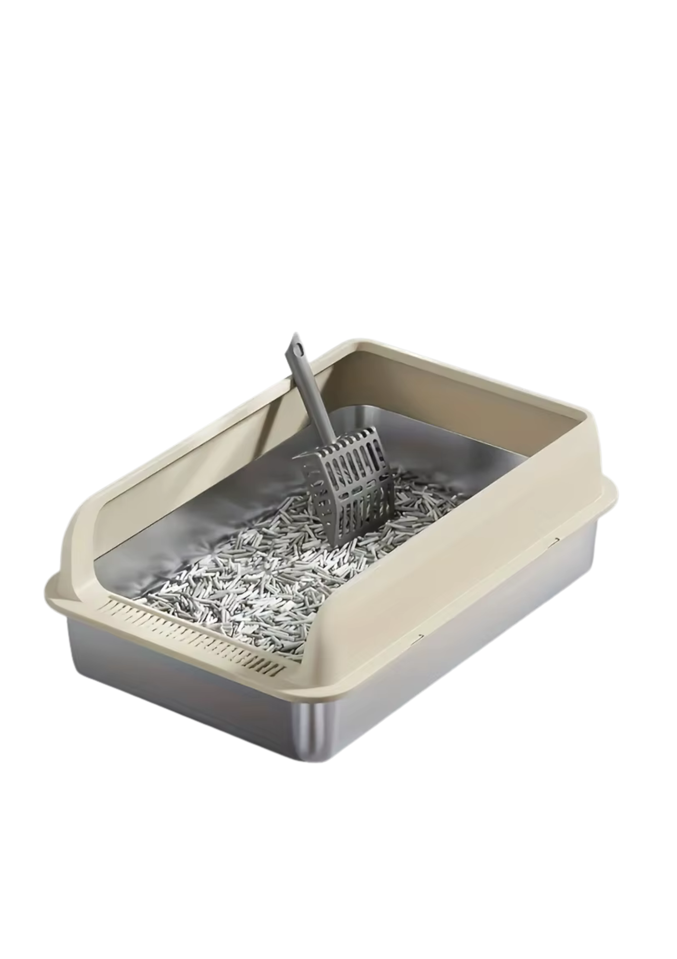 🧼 Bac à litière en acier inoxydable pour chat – Hygiène, durabilité et confort