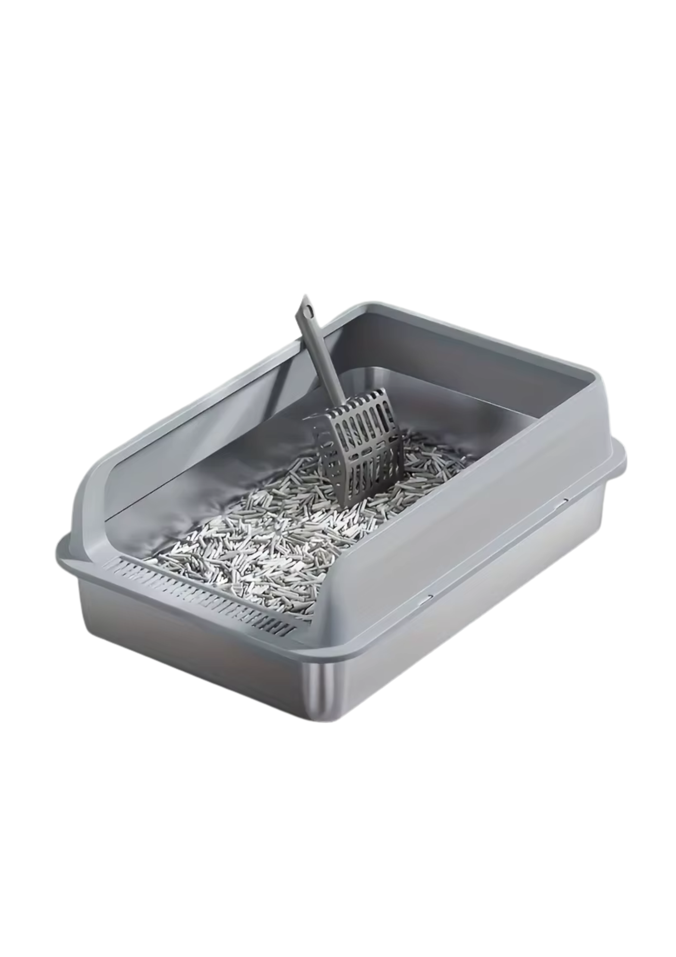 🧼 Bac à litière en acier inoxydable pour chat – Hygiène, durabilité et confort